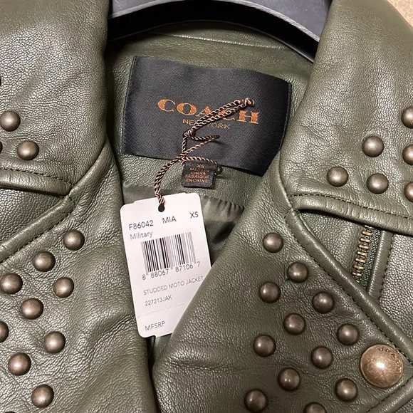 COACH Green Leather Jacket